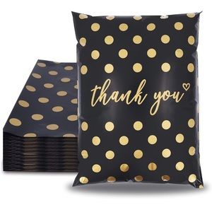 Thank You Poly Mailer 10x13 -Gold Polka Dots (10 pack)